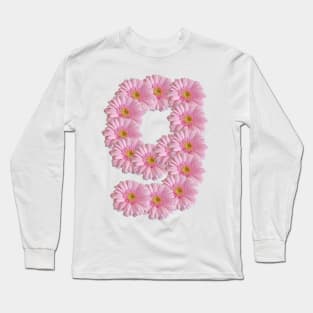 Letter g Pink Gerbera Daisy Long Sleeve T-Shirt